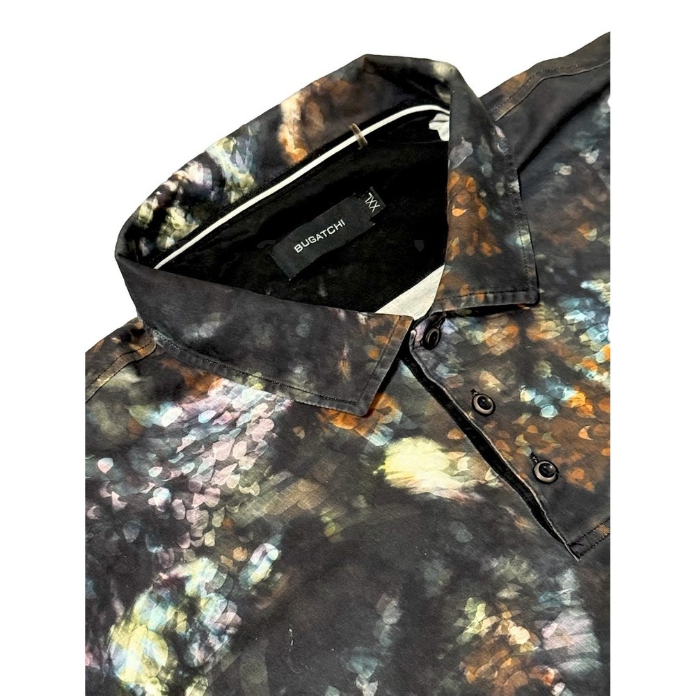 Bugatchi Polo Shirt Black Multicolor XXL Polo 100% Mercerized Cotton‎